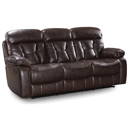 Reclining Sofa with Pillow Arms and Drop Down Center Console